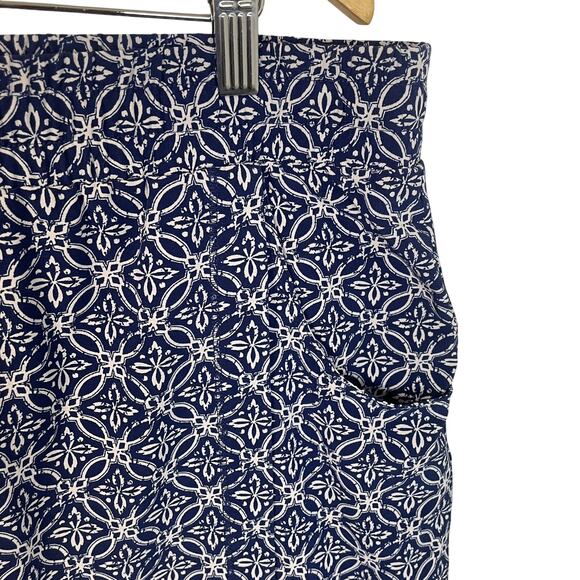 T by Talbots 2X Navy White Medallion Print Skort Stretch Golf Tennis Pockets - Picture 9 of 15